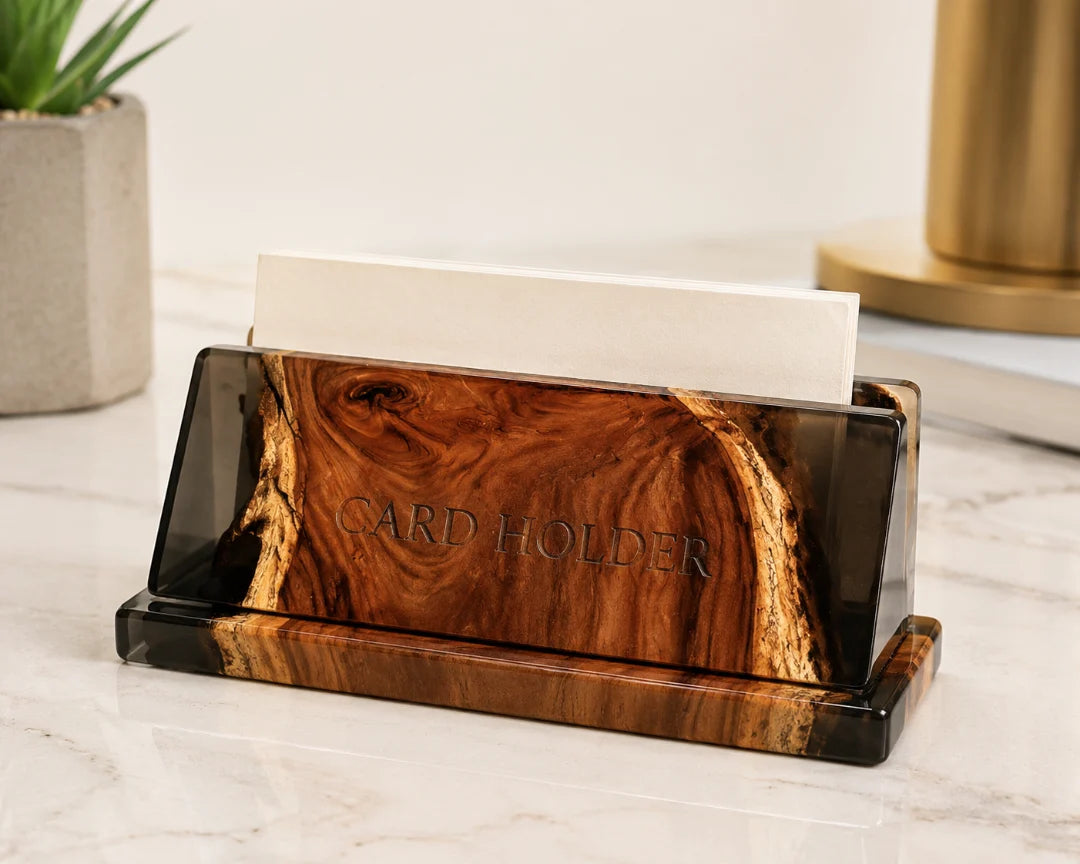 Midnight Base Jet Black Epoxy Nameplate and Card Holder BC10