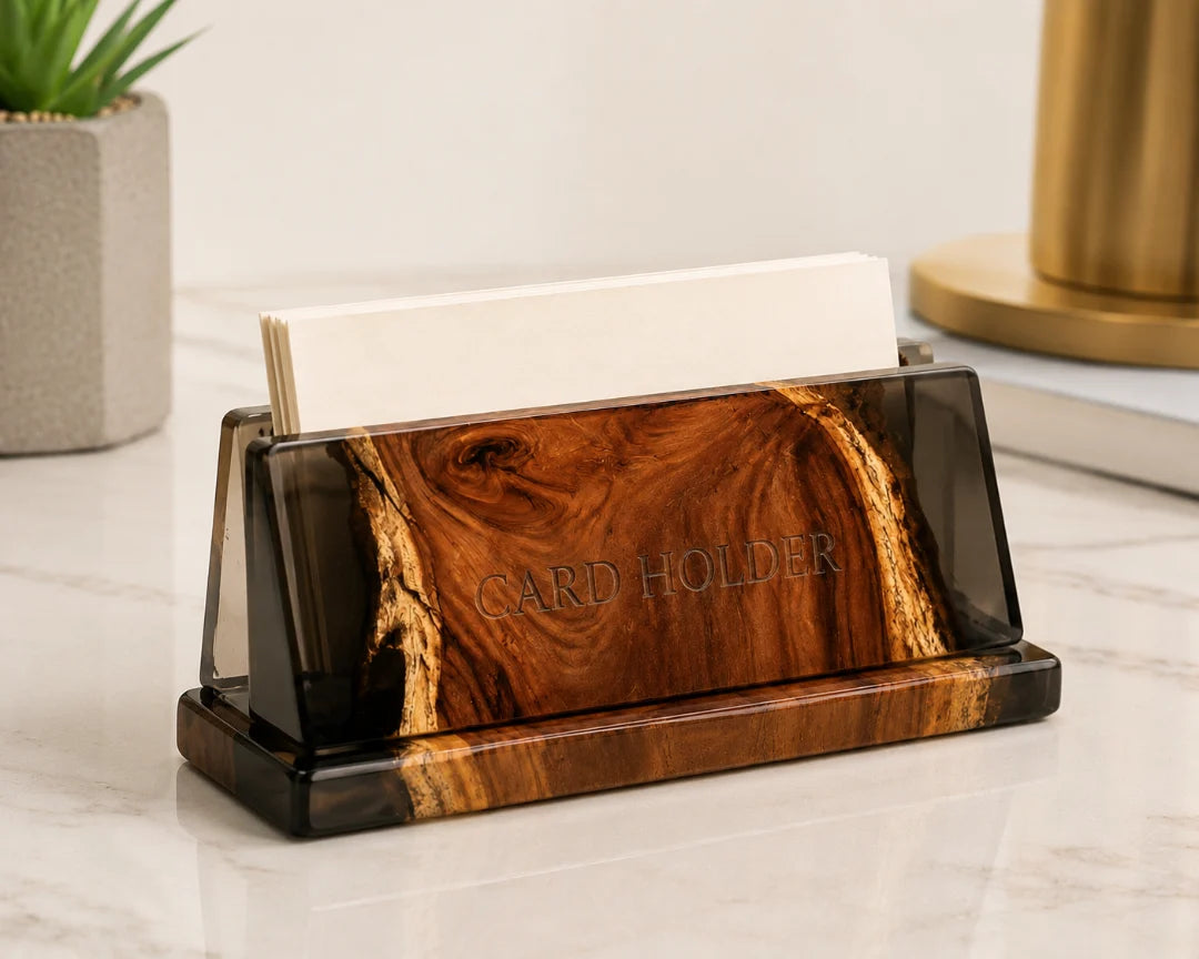 Midnight Base Jet Black Epoxy Nameplate and Card Holder BC10