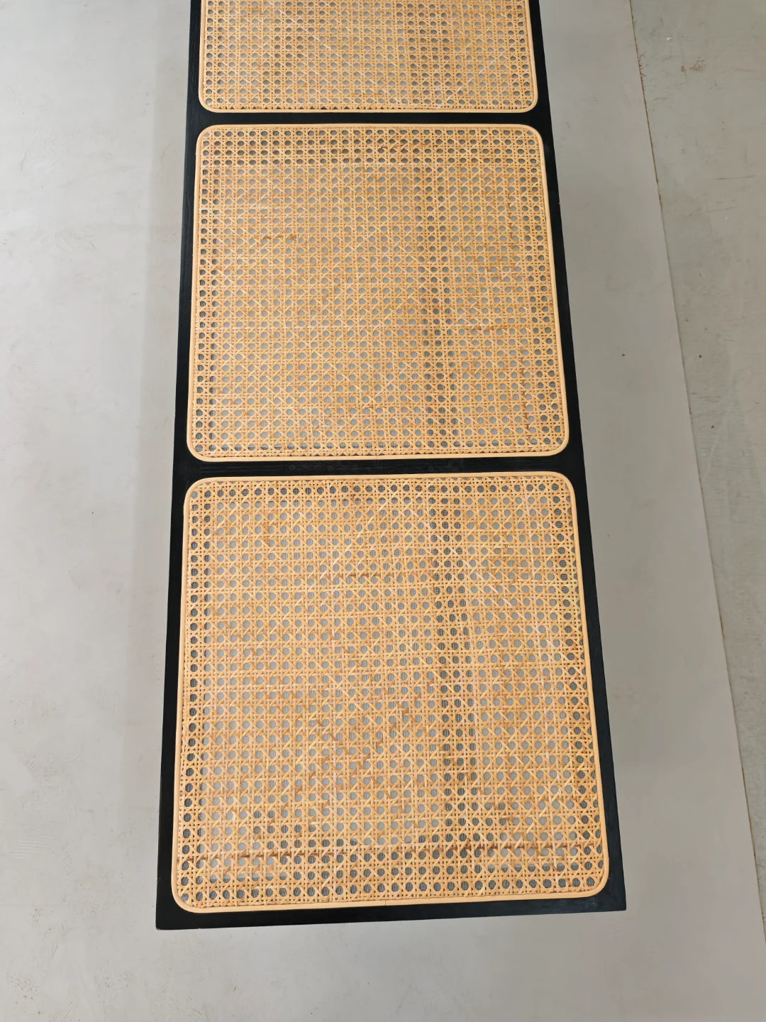 Black Cane Panel Bench BN02
