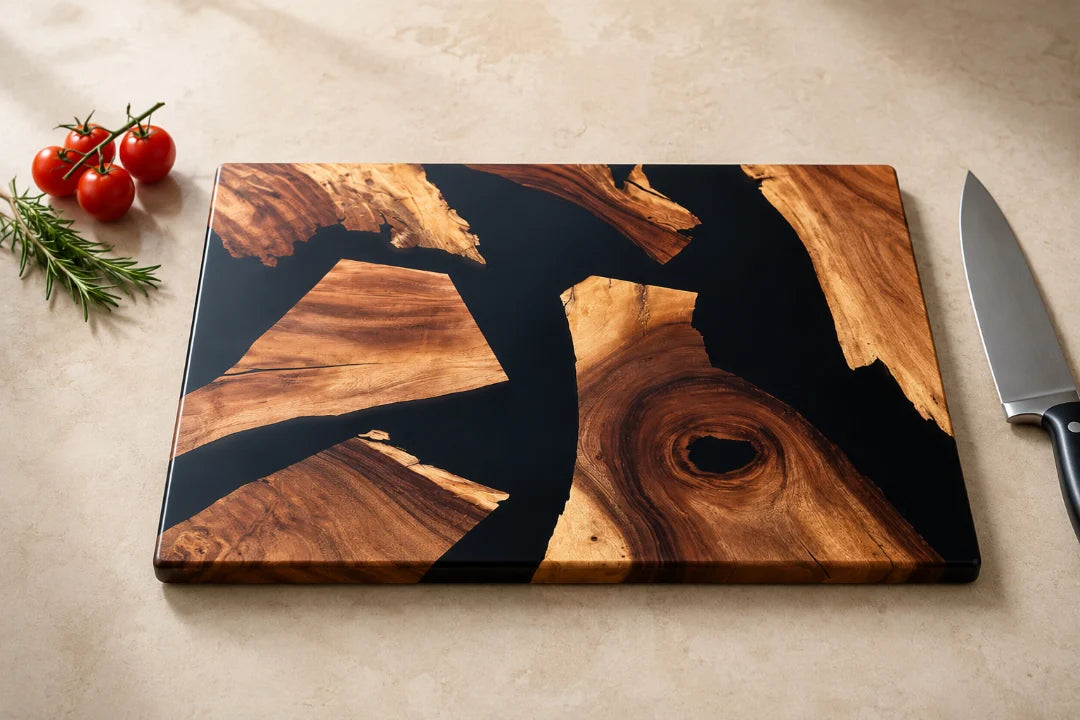 Black Fragment Jet Black Epoxy Cutting Board CB03