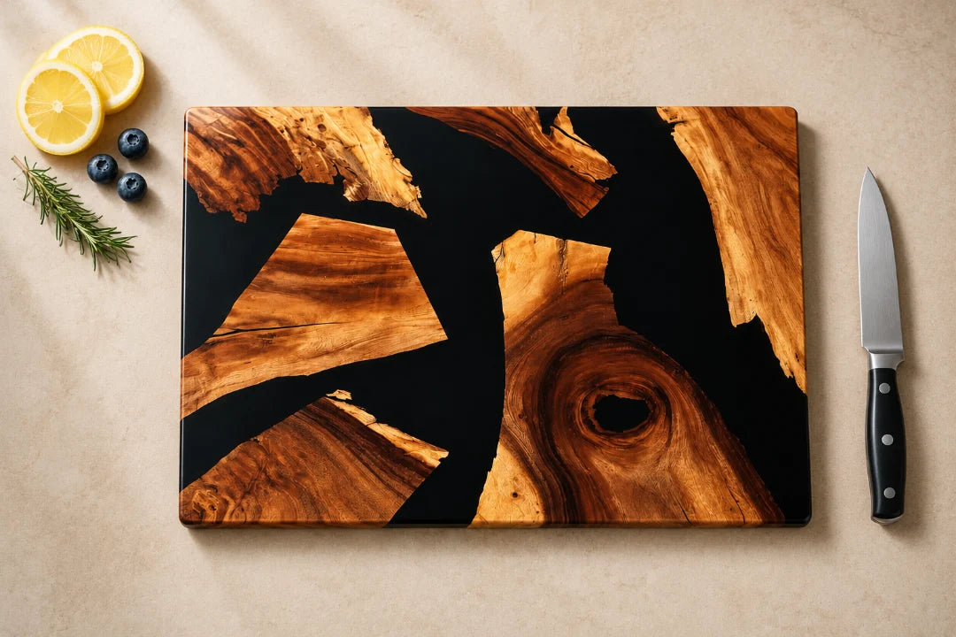 Black Fragment Jet Black Epoxy Cutting Board CB03