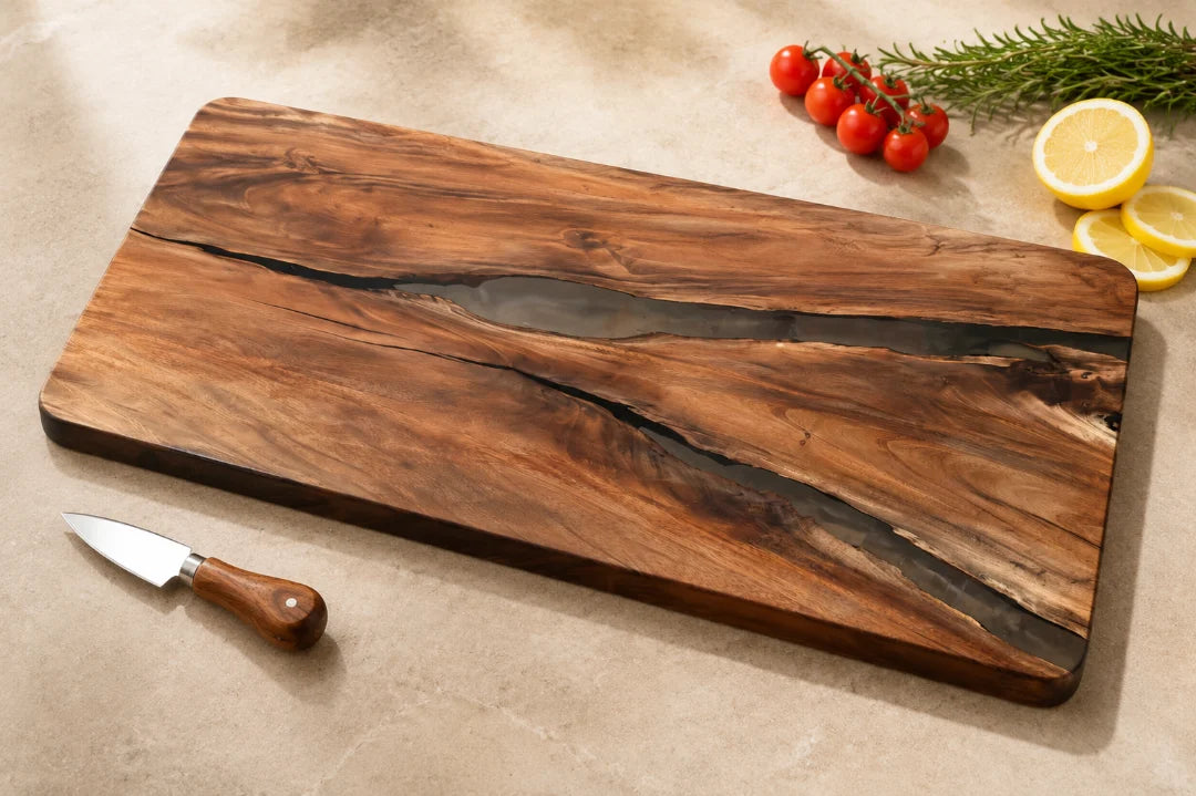 Smoke Seam Smoky Gray Epoxy Cutting Board CB04