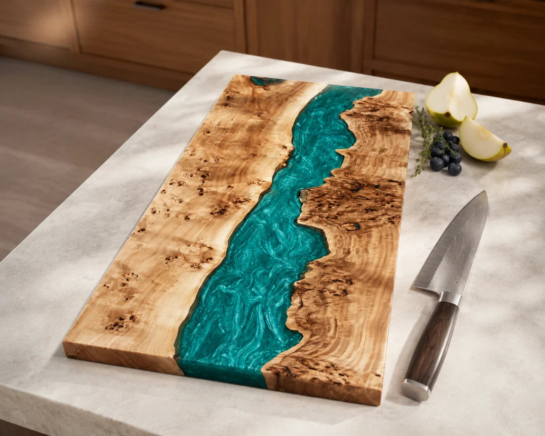 Teal Canyon Turquoise Epoxy Cutting Board CB07