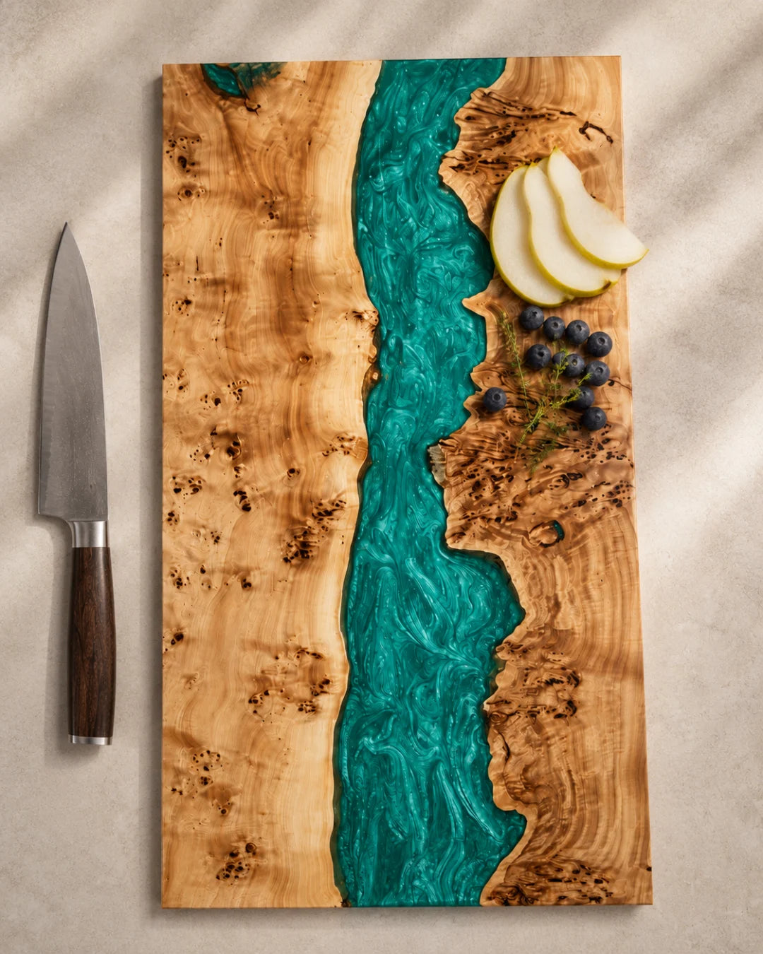Teal Canyon Turquoise Epoxy Cutting Board CB07