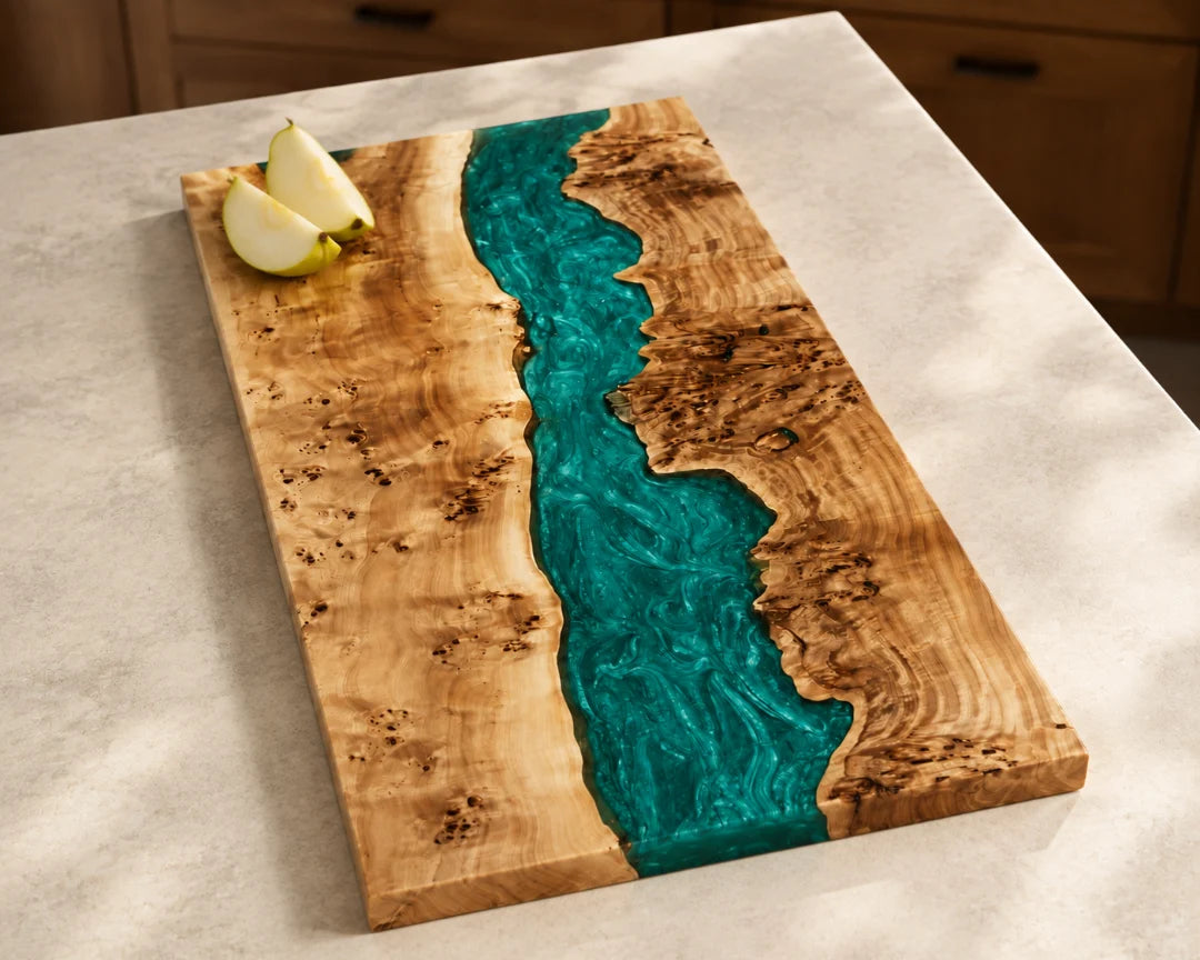 Teal Canyon Turquoise Epoxy Cutting Board CB07