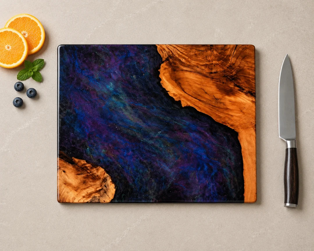 Galaxy Field Galaxy Blue Epoxy Cutting Board CB08