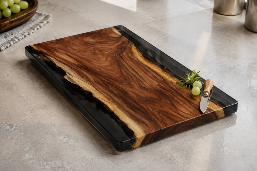Midnight Frame Jet Black Epoxy Cutting Board CB09