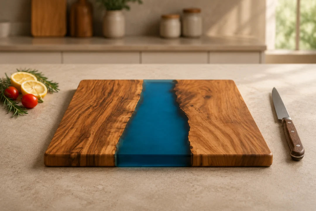 Azure Center Ocean Blue Epoxy Cutting Board CB10
