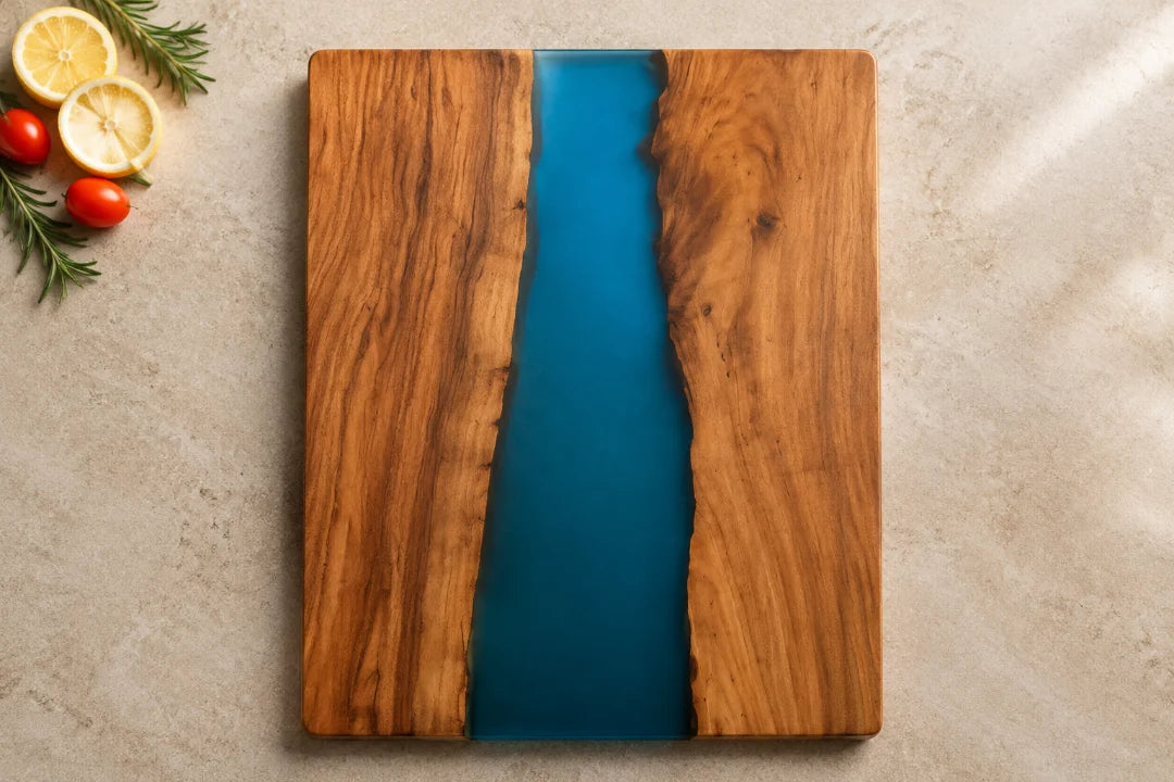 Azure Center Ocean Blue Epoxy Cutting Board CB10