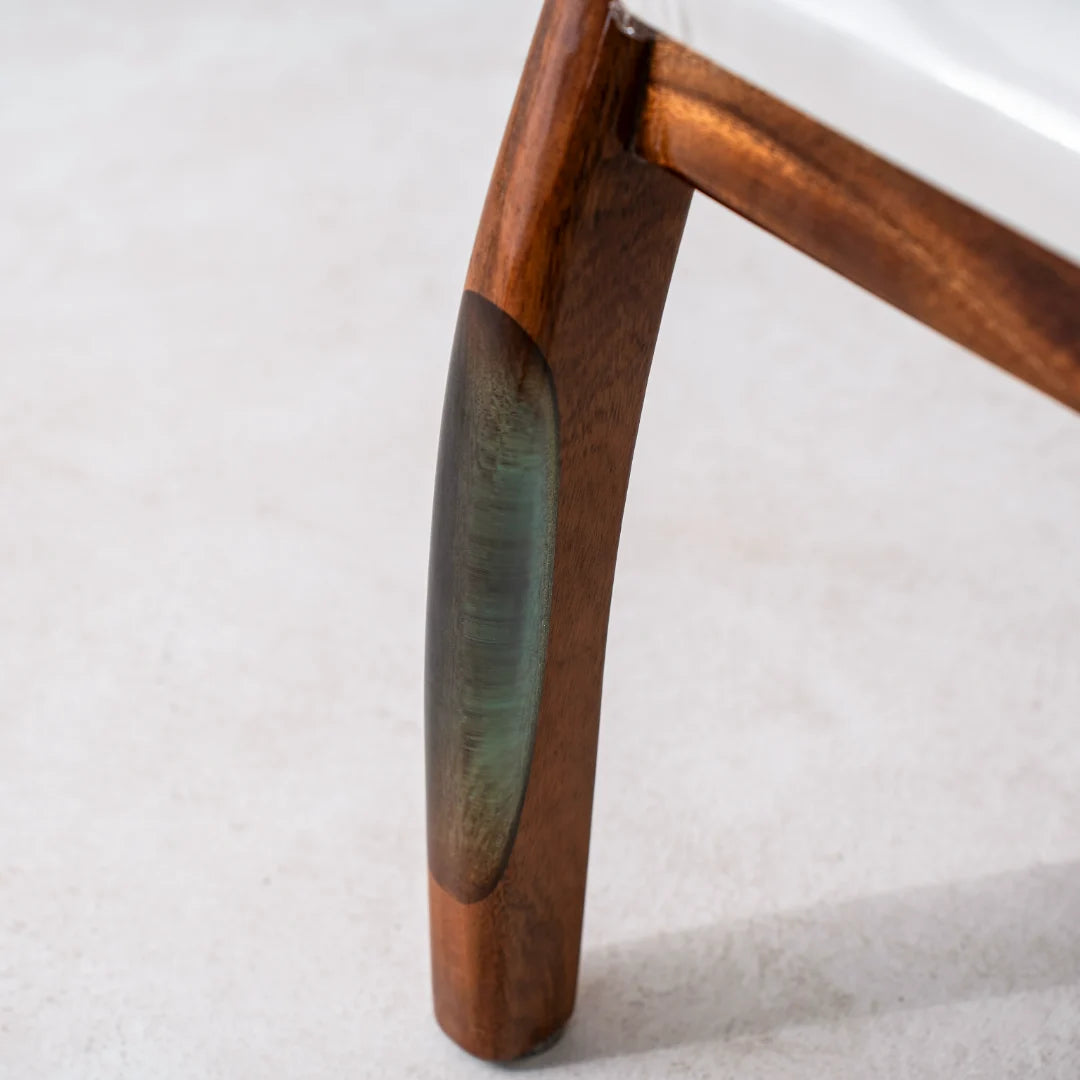 Turquoise Inlay Solid Wood Armchair CH01