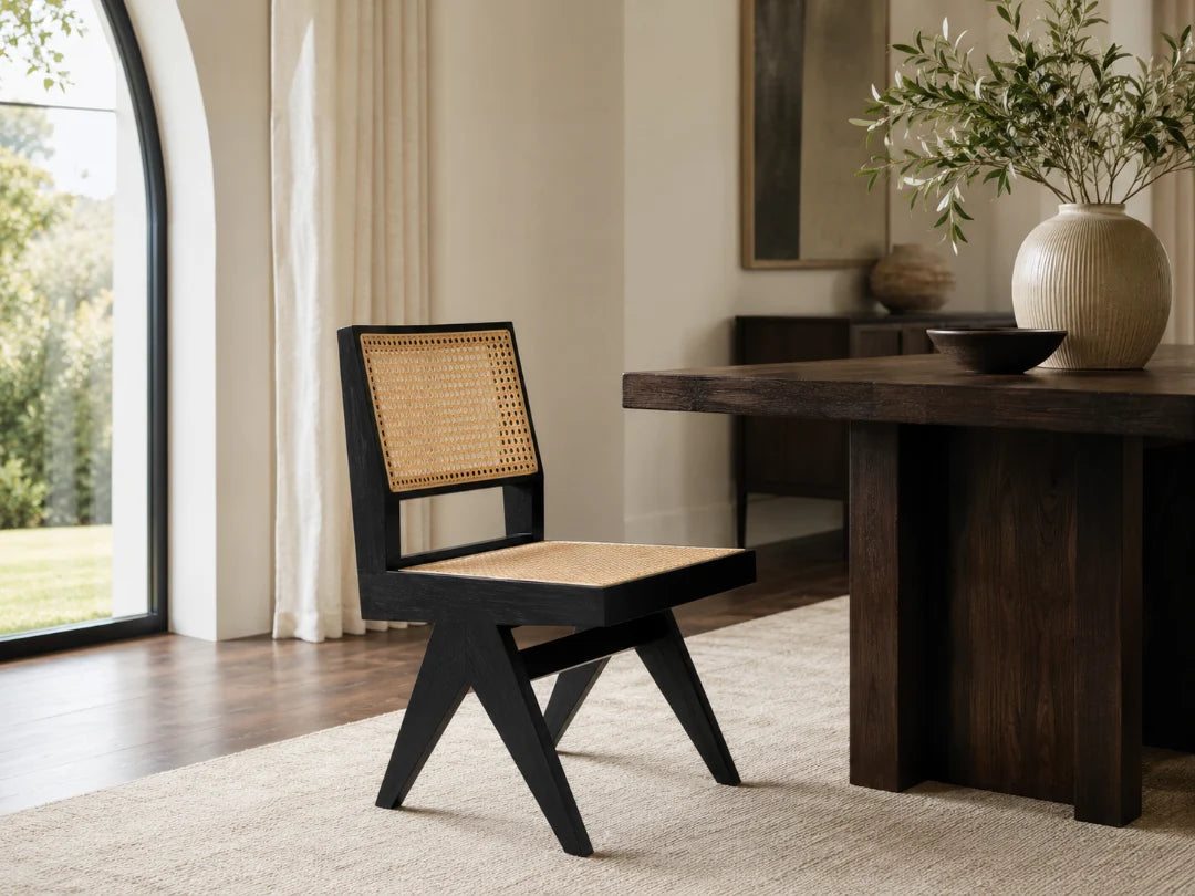 Black Cane Accent Chair CH22