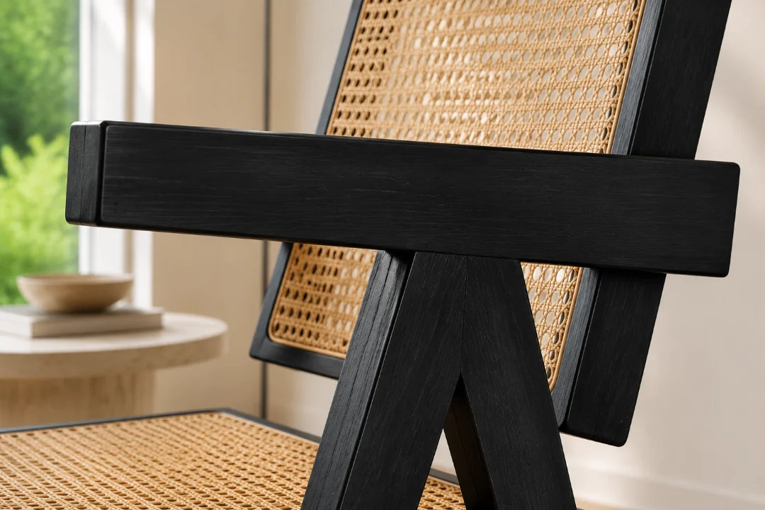 Black Cane Accent Chair CH22