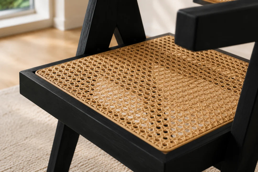 Black Cane Accent Chair CH22