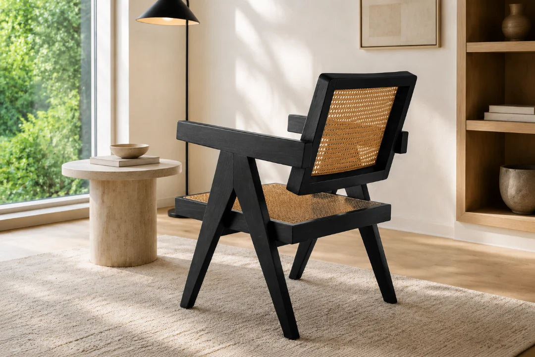 Black Cane Accent Chair CH22