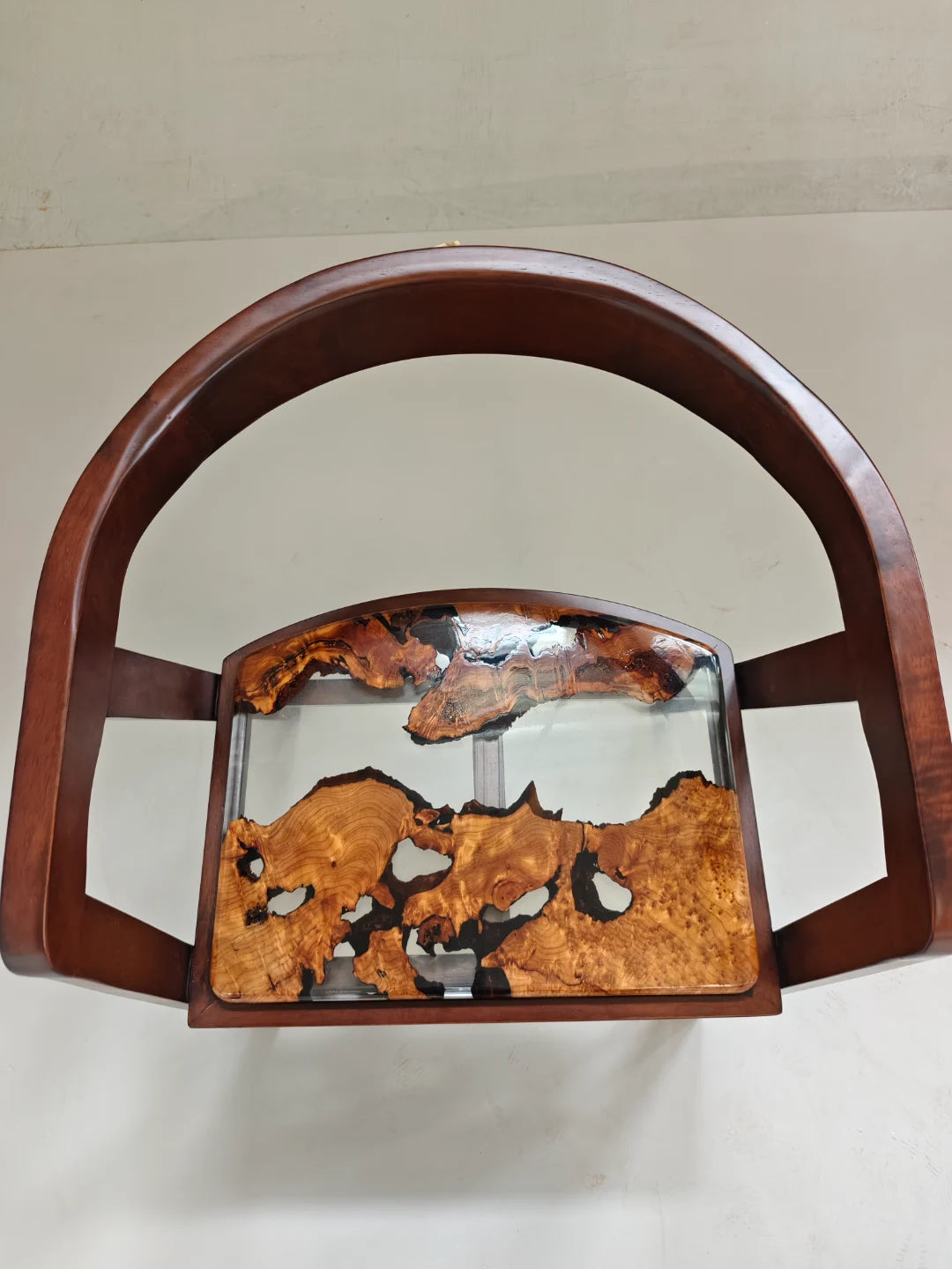 CH23 sculpted solid wood armchair with open arms