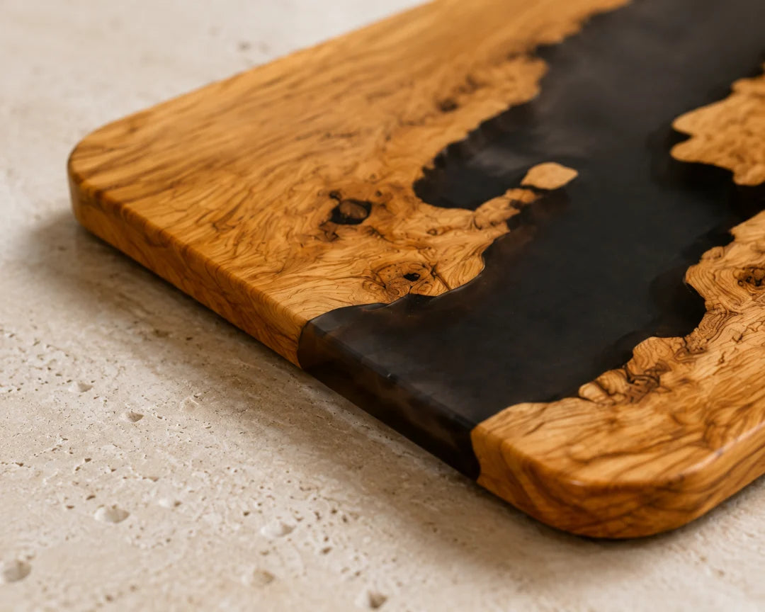 Smoke Stream Smoky Black Epoxy Coaster COA01