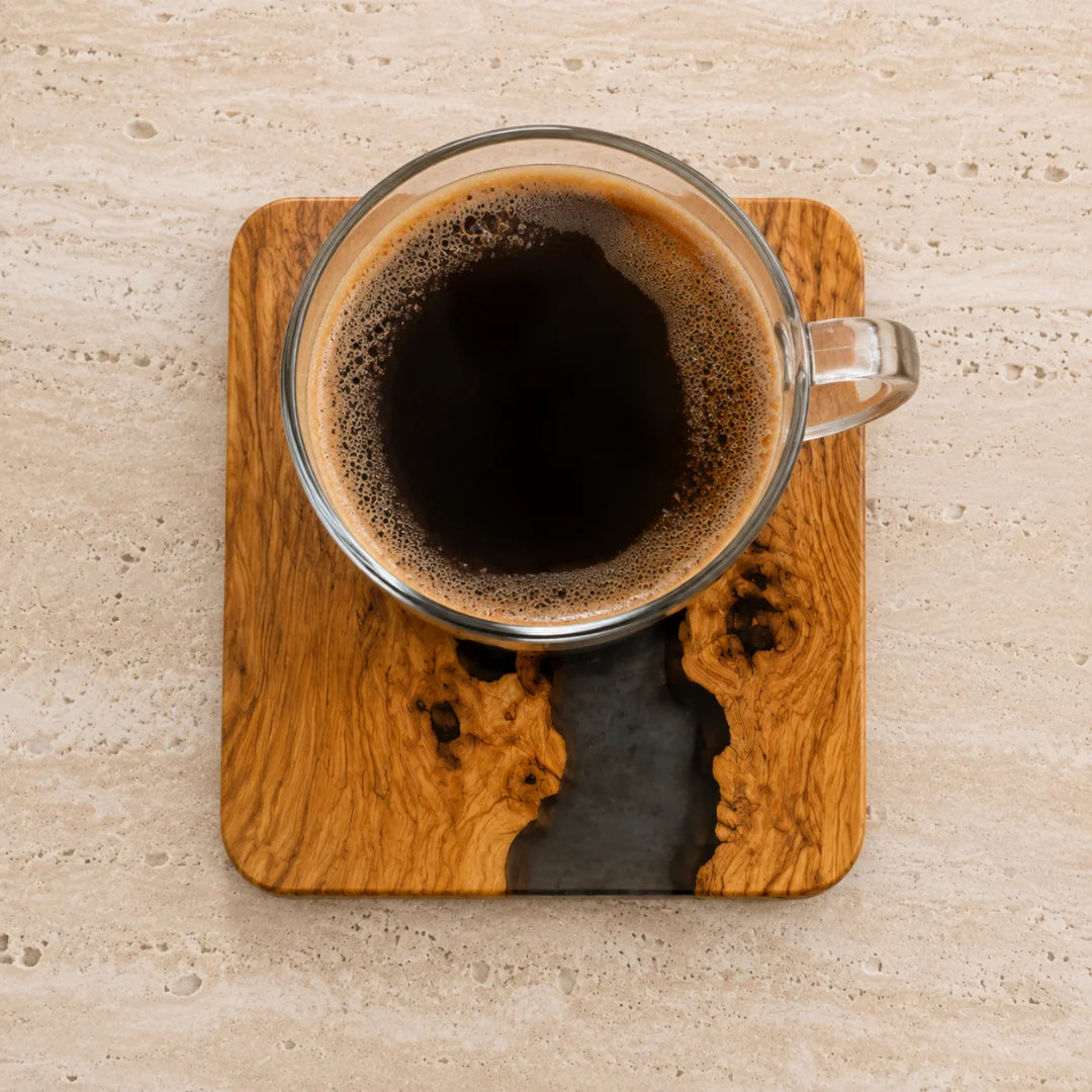 Smoke Stream Smoky Black Epoxy Coaster COA01