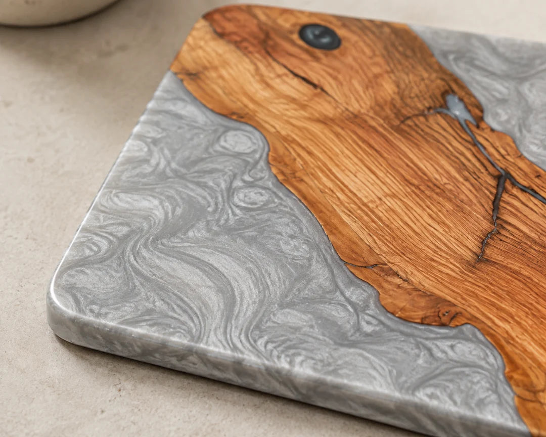 Silver Coast Silver Gray Epoxy Coaster COA02