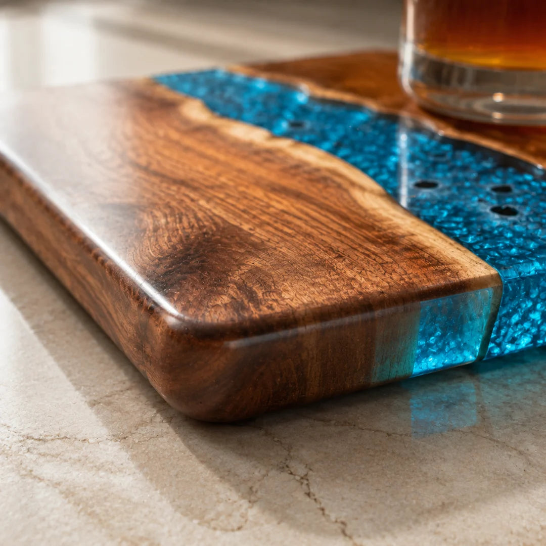 Blue Spark Crystal Blue Epoxy Coaster COA04