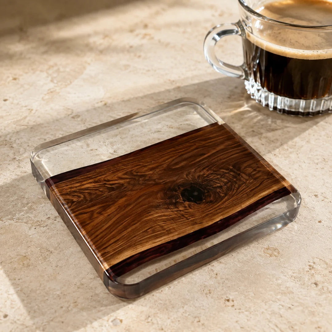 Clear Window Crystal Clear Epoxy Coaster COA05