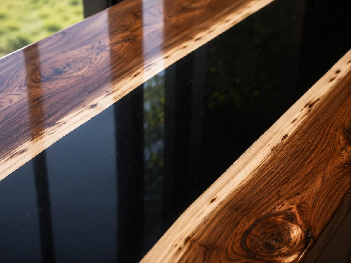 Midnight Circuit Black Walnut Wood Epoxy Countertop CPT08