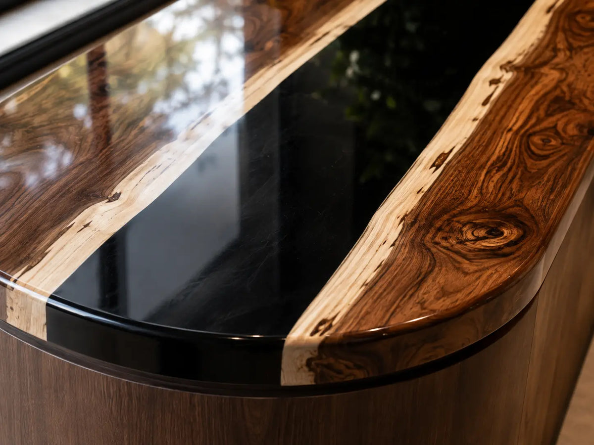 Midnight Circuit Black Walnut Wood Epoxy Countertop CPT08