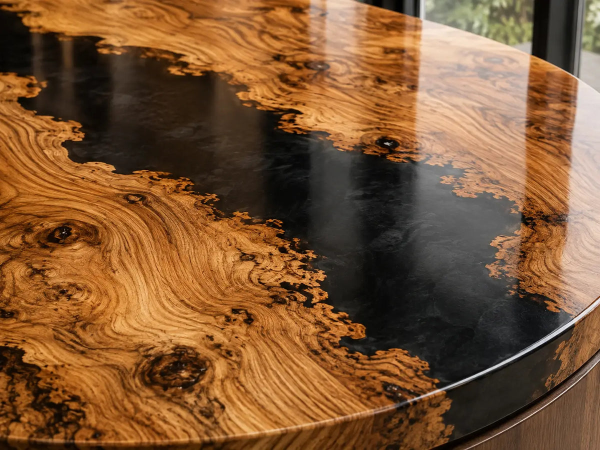 Black Current Black Poplar Wood Epoxy Countertop CPT09