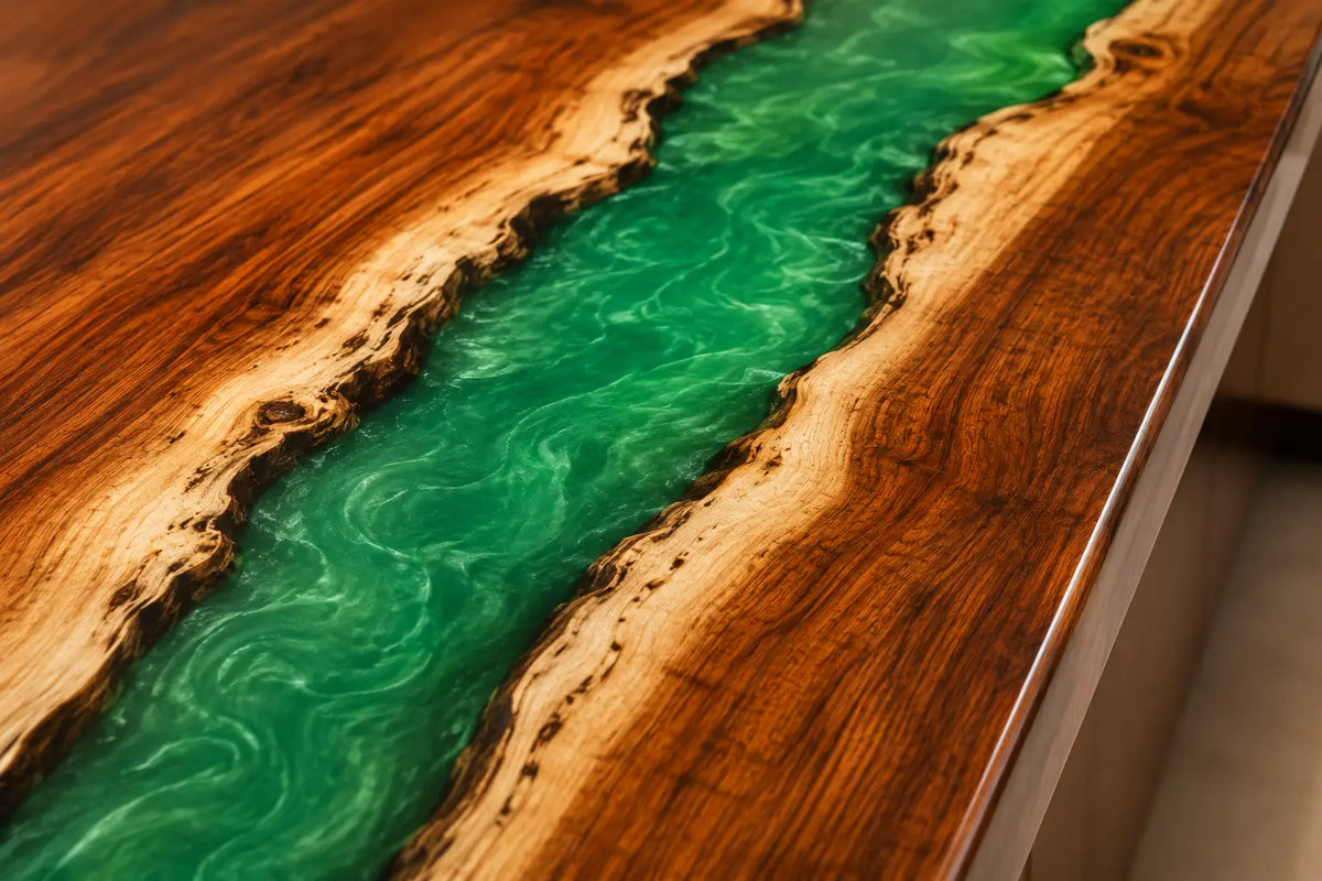 Emerald Loop Emerald Green Walnut Wood Epoxy Countertop CPT14