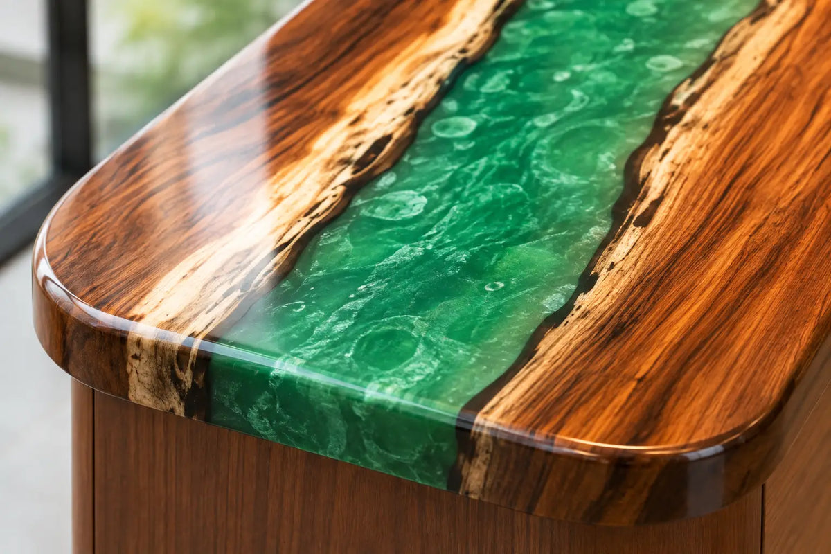 Emerald Loop Emerald Green Walnut Wood Epoxy Countertop CPT14
