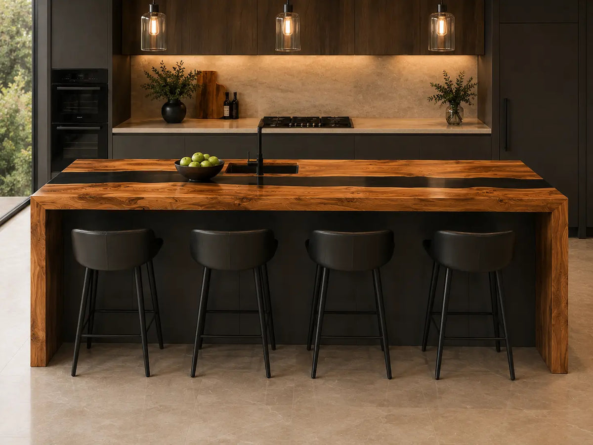Walnut Monolith Black Walnut Wood Epoxy Countertop CPT16