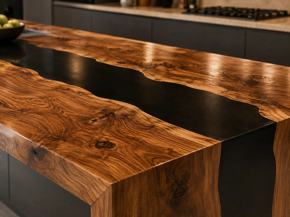 Walnut Monolith Black Walnut Wood Epoxy Countertop CPT16
