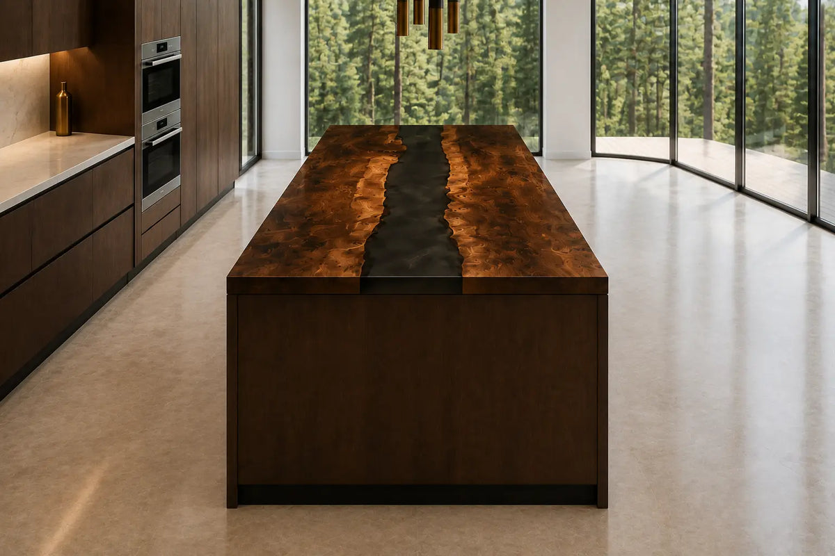 Black Horizon Black Walnut Wood Epoxy Countertop CPT33