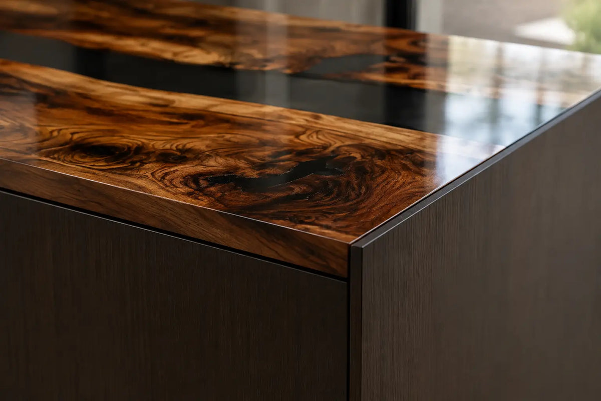 Black Horizon Black Walnut Wood Epoxy Countertop CPT33