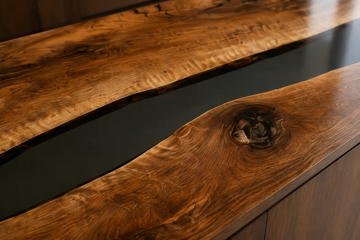 Black Passage Black Walnut Wood Epoxy Countertop CPT36