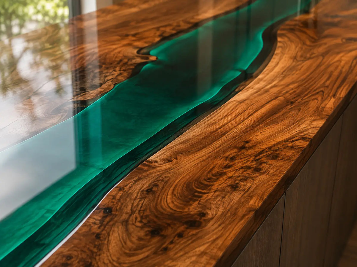 Green Sound Emerald Green Walnut Wood Epoxy Countertop CPT37