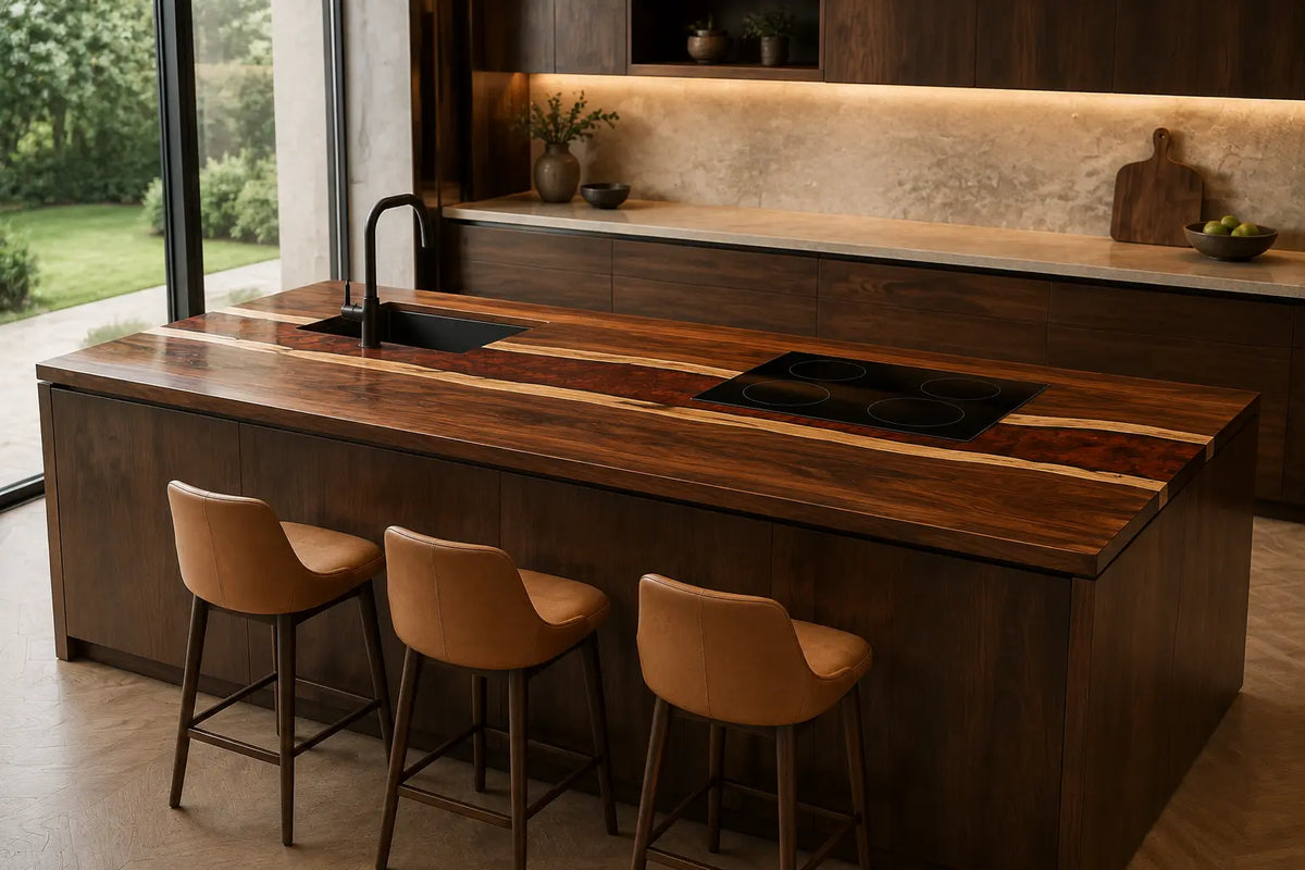 Midnight Strait Black Walnut Wood Epoxy Countertop CPT41