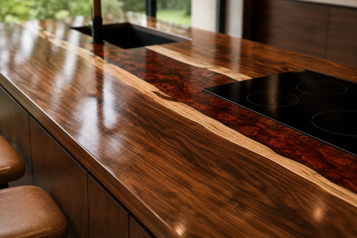 Midnight Strait Black Walnut Wood Epoxy Countertop CPT41