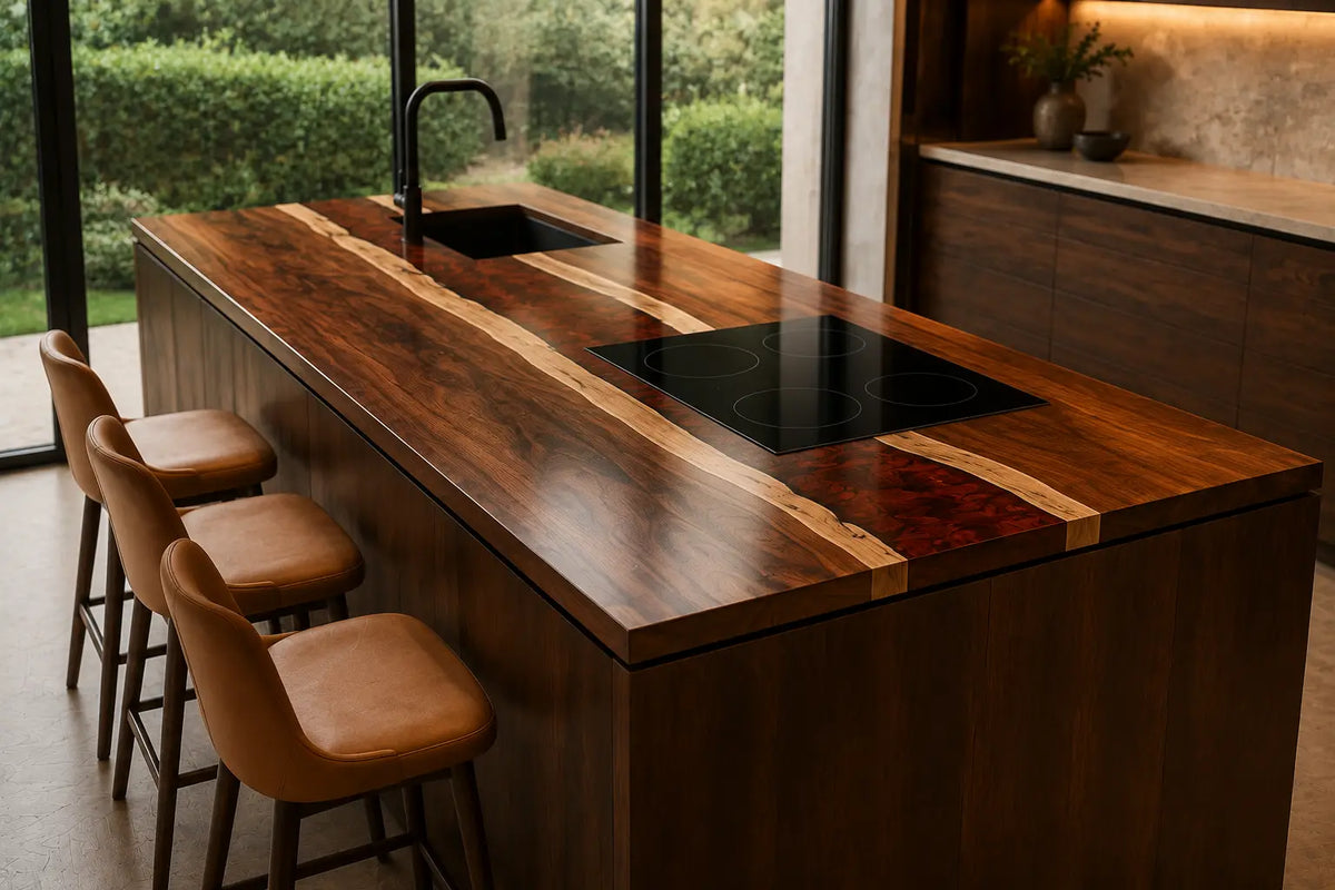 Midnight Strait Black Walnut Wood Epoxy Countertop CPT41