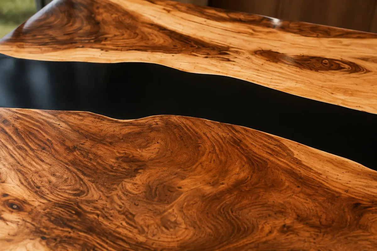 Onyx Ribbon Black Walnut Wood Epoxy Countertop CPT43