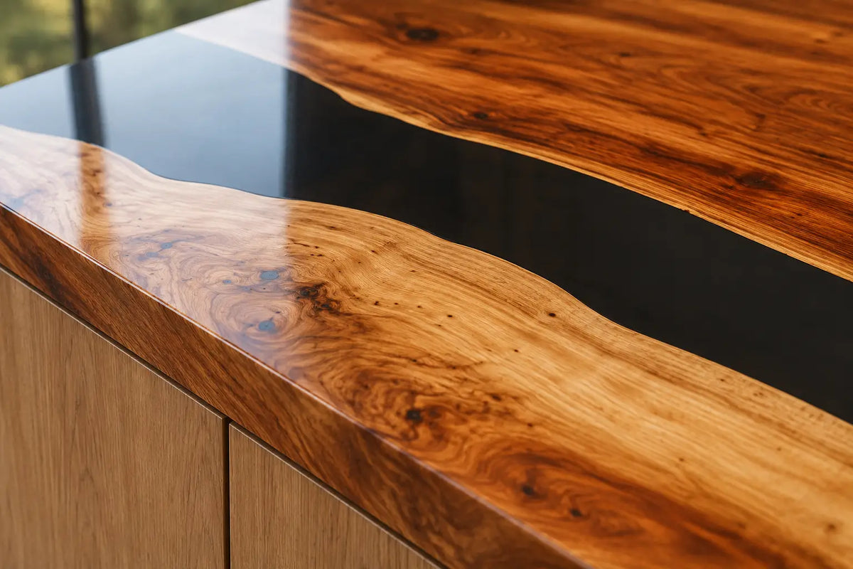 Blackwater Line Black Walnut Wood Epoxy Countertop CPT48