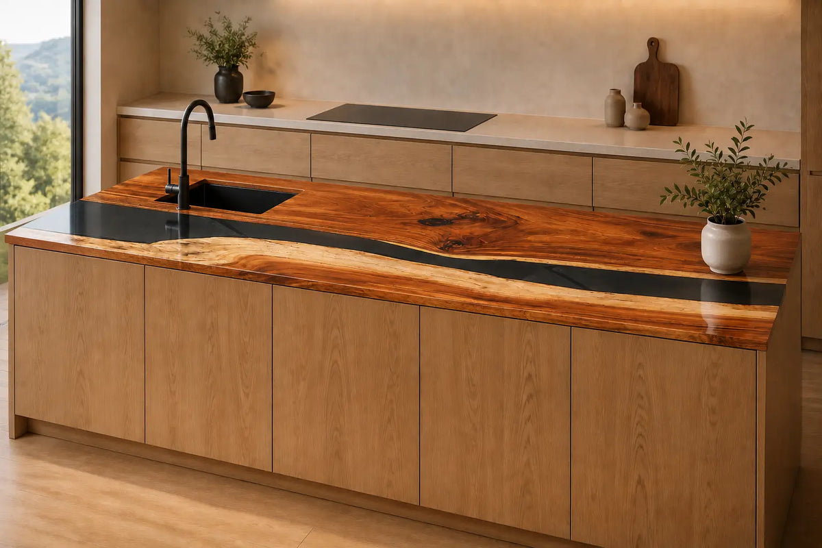 Blackwater Line Black Walnut Wood Epoxy Countertop CPT48