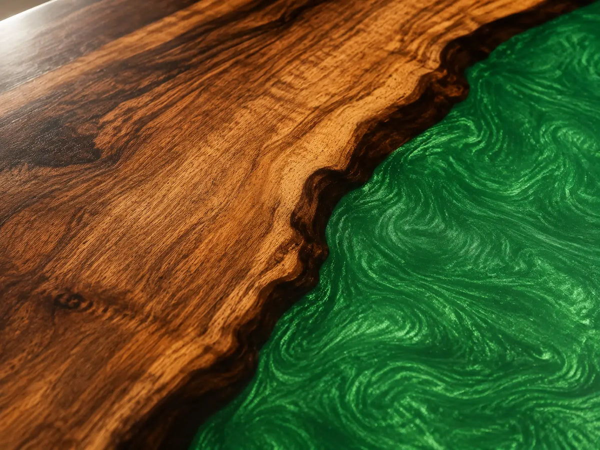 Emerald Panel Emerald Green Walnut Wood Epoxy Countertop CPT50