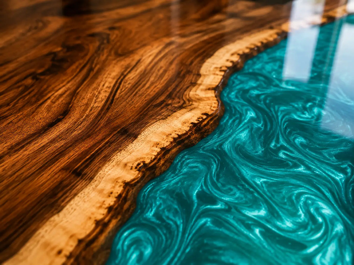 Turquoise Valley Turquoise Walnut Wood Epoxy Countertop CPT52