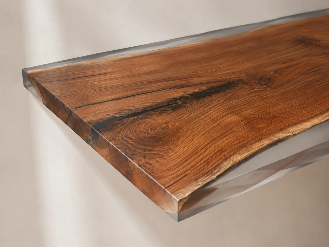 Open Corner Crystal Clear Epoxy Corner Shelf CS03