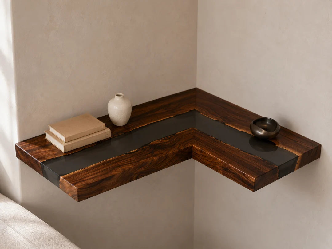 Gray Corner River Smoky Gray Epoxy Corner Shelf CS05