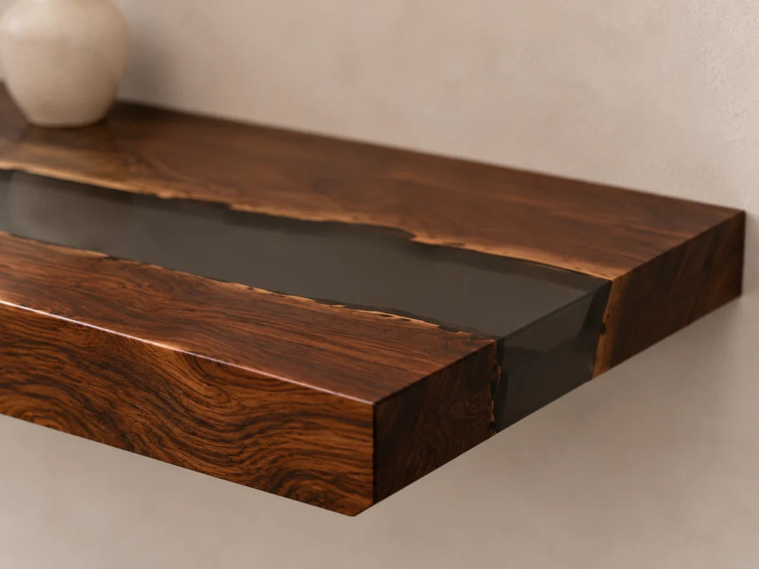 Gray Corner River Smoky Gray Epoxy Corner Shelf CS05