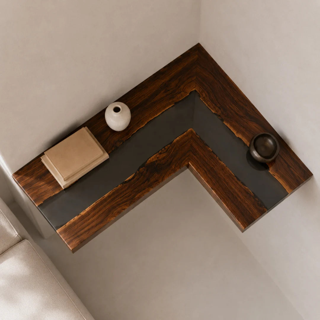 Gray Corner River Smoky Gray Epoxy Corner Shelf CS05