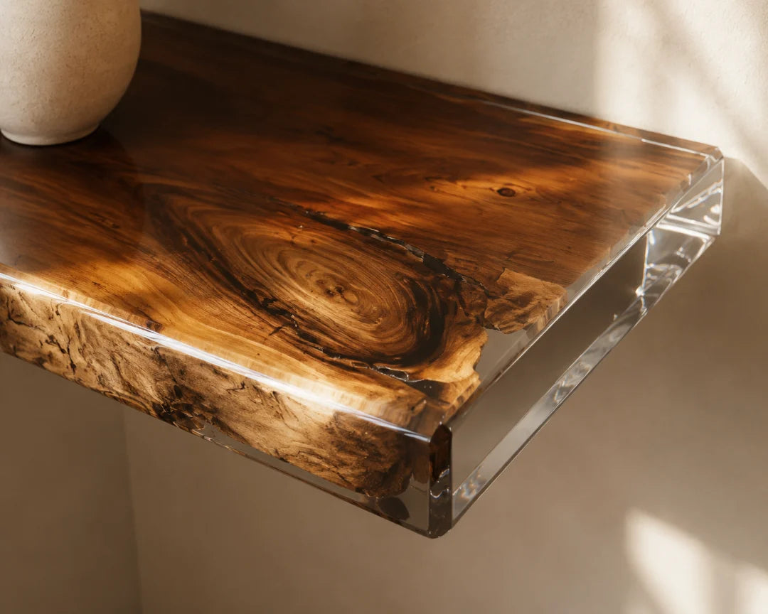 Clear Live Corner Crystal Clear Epoxy Corner Shelf CS06