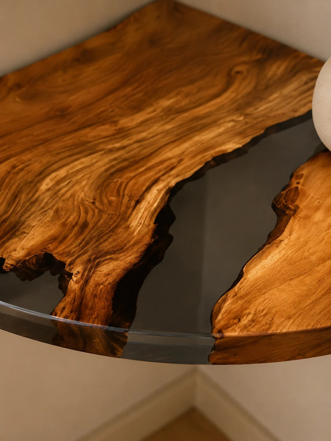 Amber Corner Clear Amber Epoxy Corner Shelf CS08