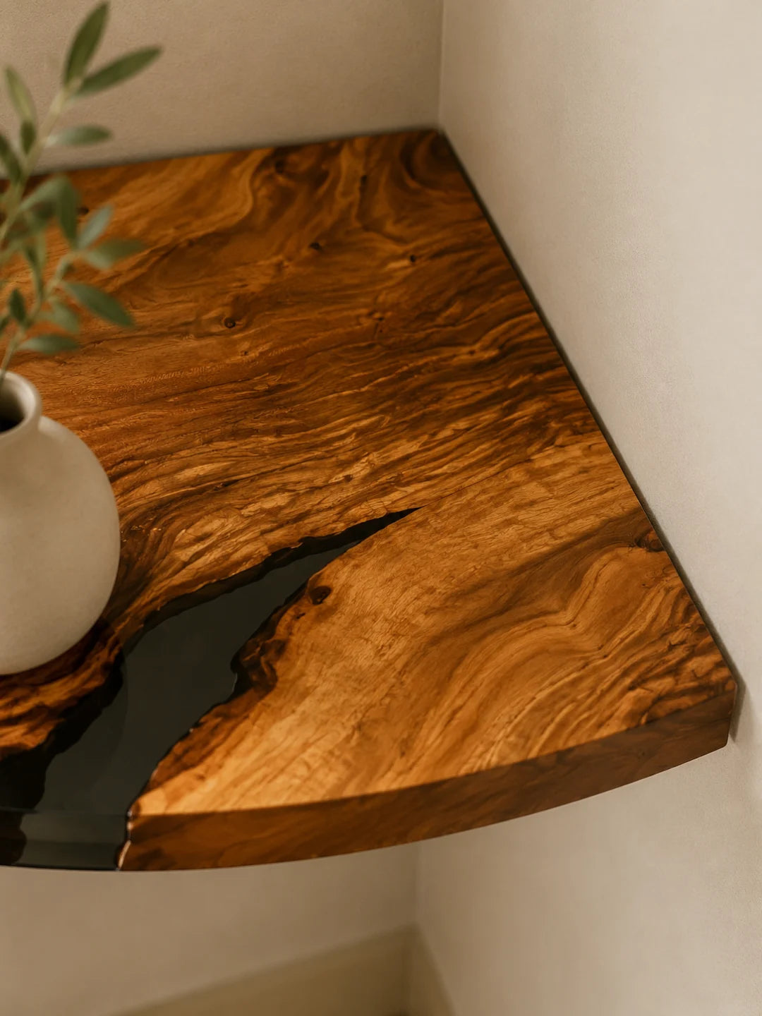 Amber Corner Clear Amber Epoxy Corner Shelf CS08